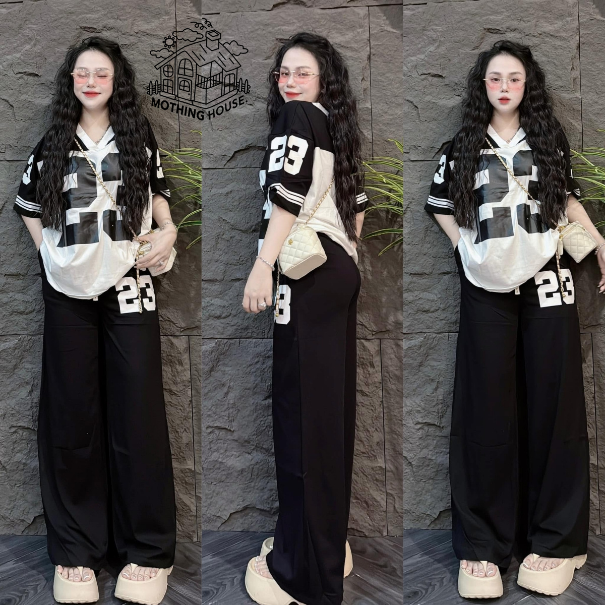 Korean Stylish T-Shirt Pajama 2 pes Set
