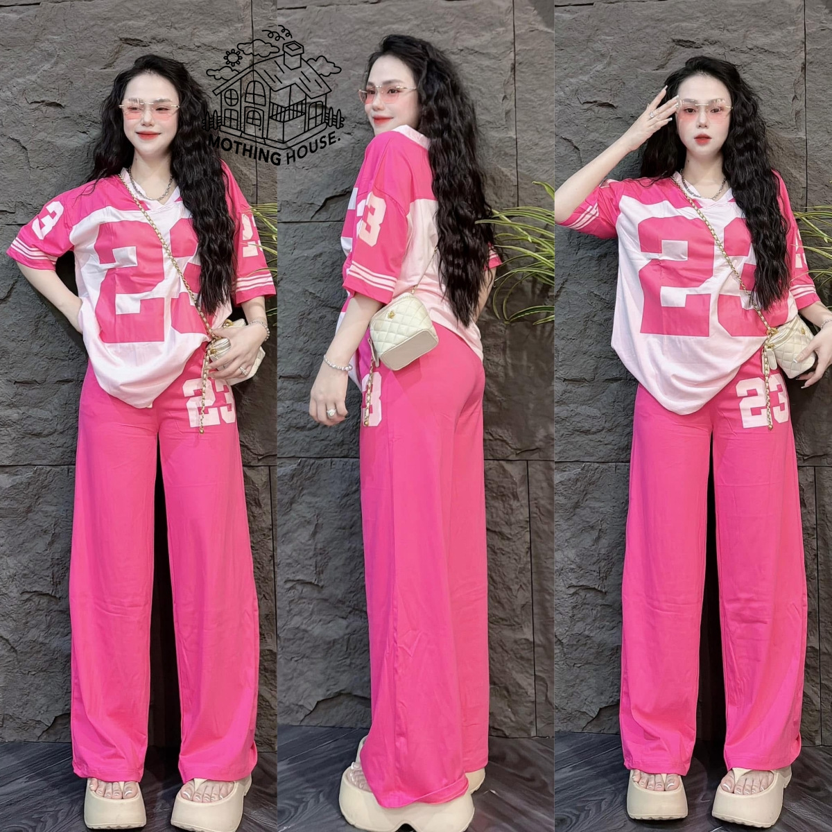 Korean Stylish T-Shirt Pajama 2 pes Set