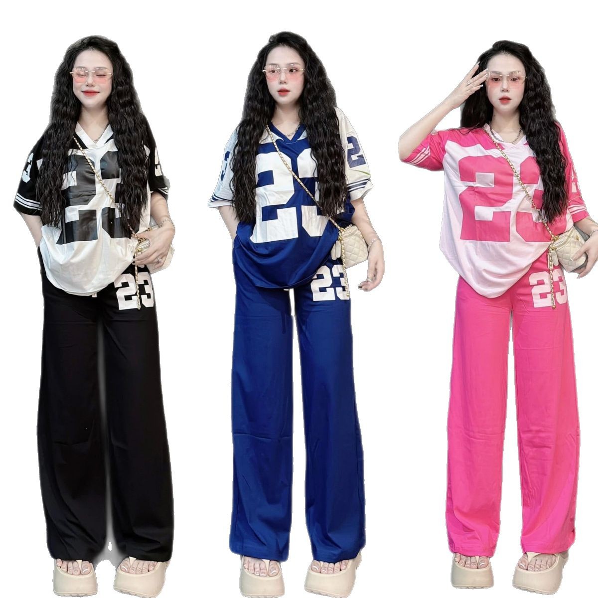 Korean Stylish T-Shirt Pajama 2 pes Set